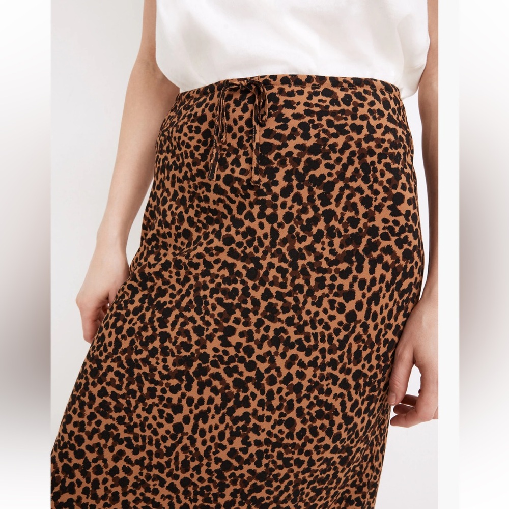 Madewell Leopard Print Drawstring Midi Skirt - image 4